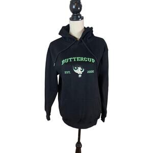 Powerpuff girls Buttercup Hoodie Black size M Tik Tok famous Retro Y2K
